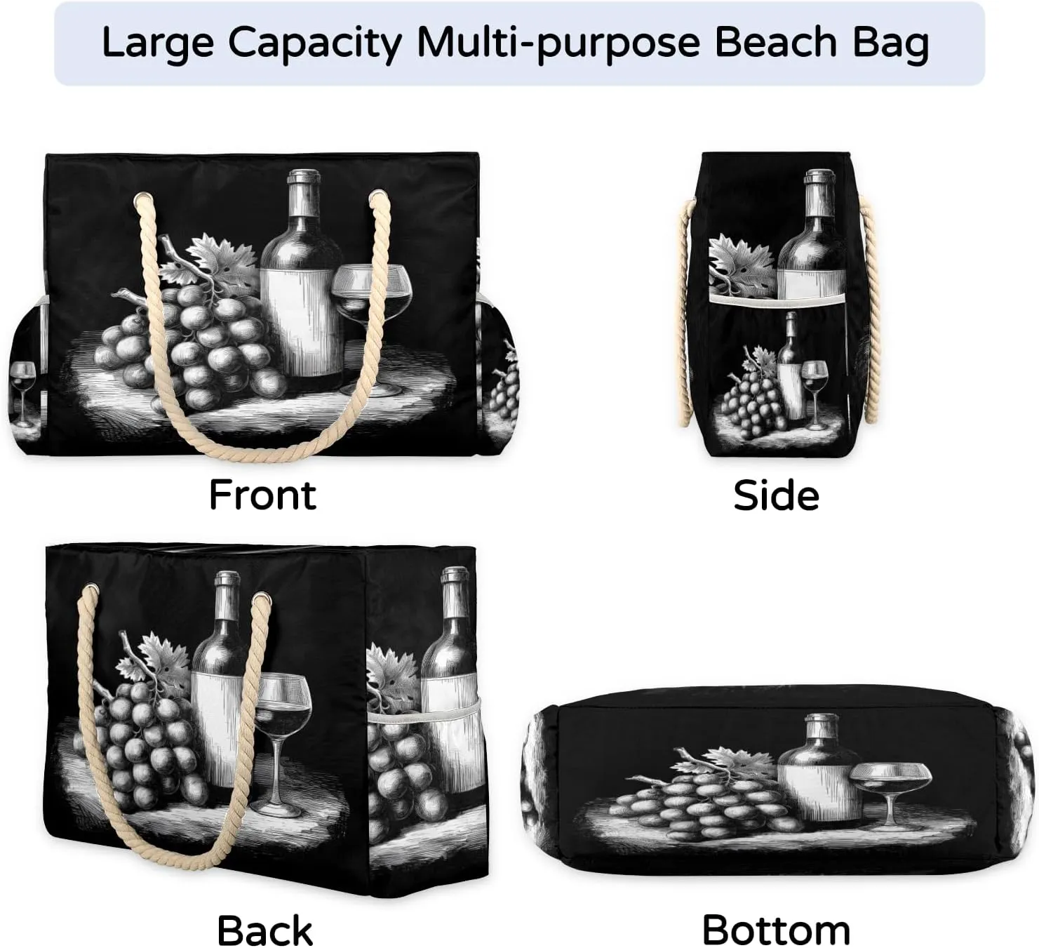 Beach Bags for Women Waterproof Sandproof Large Beach Tote Bag with Zipper Swim Pool Bag for Travel Outdoor