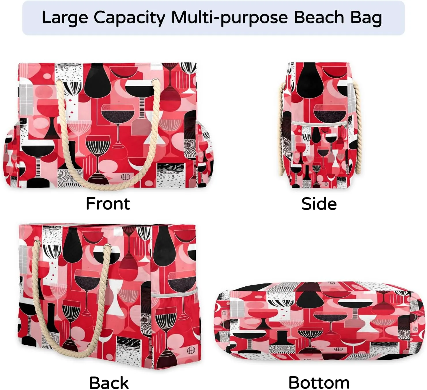Beach Bags for Women Waterproof Sandproof Large Beach Tote Bag with Zipper Swim Pool Bag for Travel Outdoor