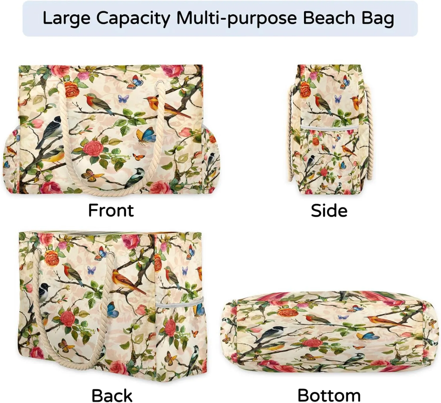 Beach Bags for Women Waterproof Sandproof Large Beach Tote Bag with Zipper Swim Pool Bag for Travel Outdoor