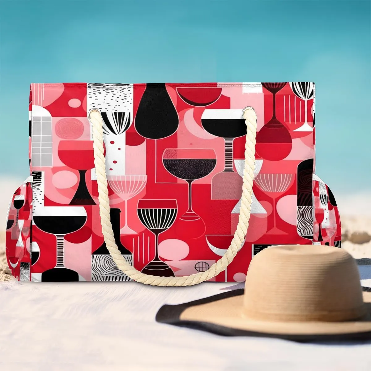 Beach Bags for Women Waterproof Sandproof Large Beach Tote Bag with Zipper Swim Pool Bag for Travel Outdoor