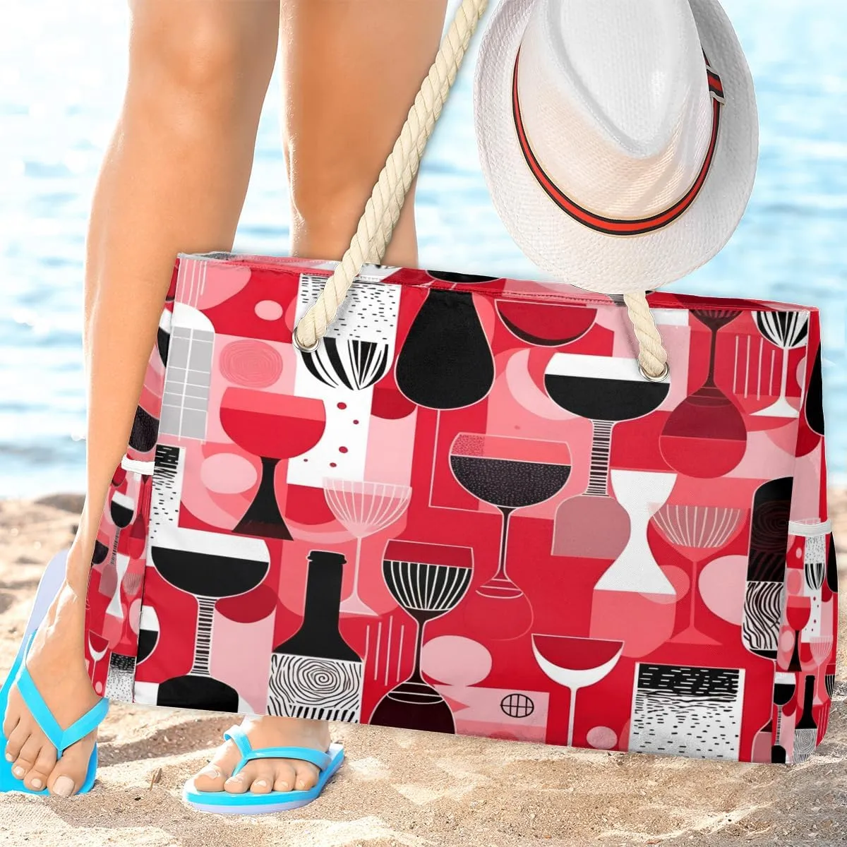 Beach Bags for Women Waterproof Sandproof Large Beach Tote Bag with Zipper Swim Pool Bag for Travel Outdoor