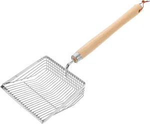 Beach Sand Sifter Shovel with Wooden Handle Stainless Steel Sand Digging Tool for Lightweight and Portable Beach for Outdoor Family Fun