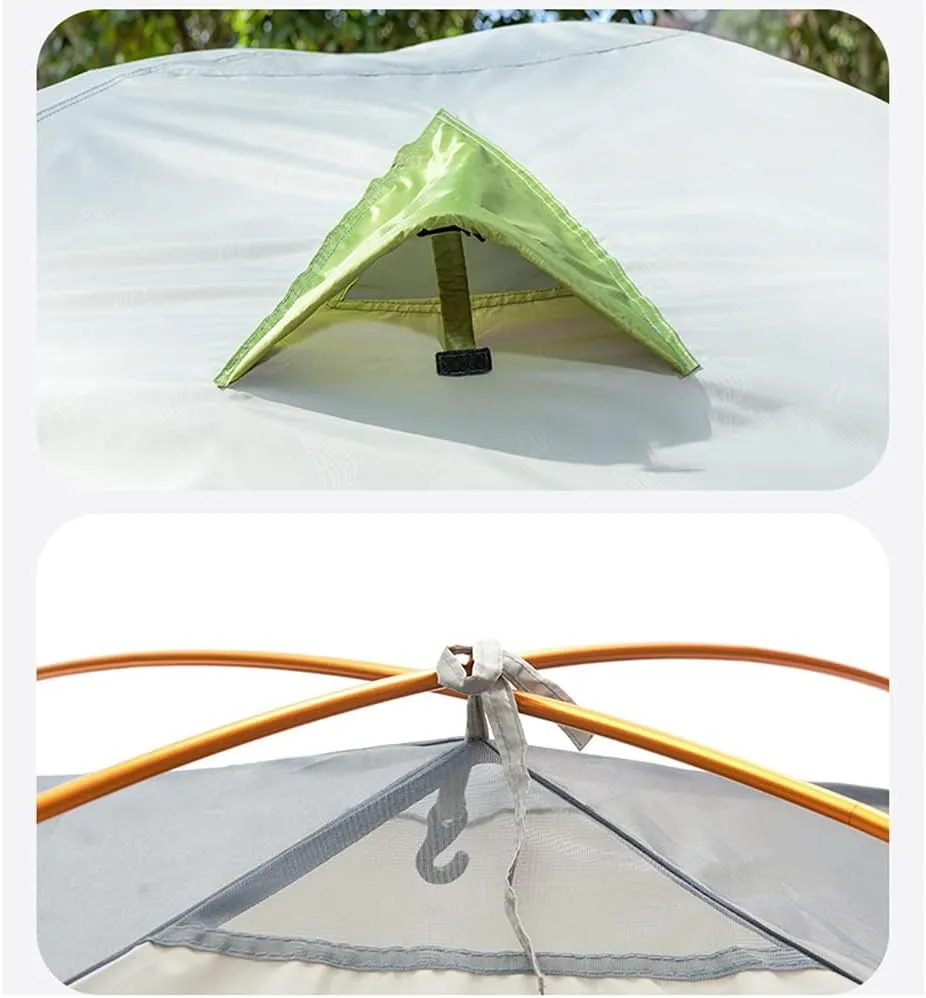 Beach Tent Shelters 2-4 Person Outdoor Camping Beach Tent Sun Shade with with Zipped Double Door and Carry Bag for Family - Easy Setup