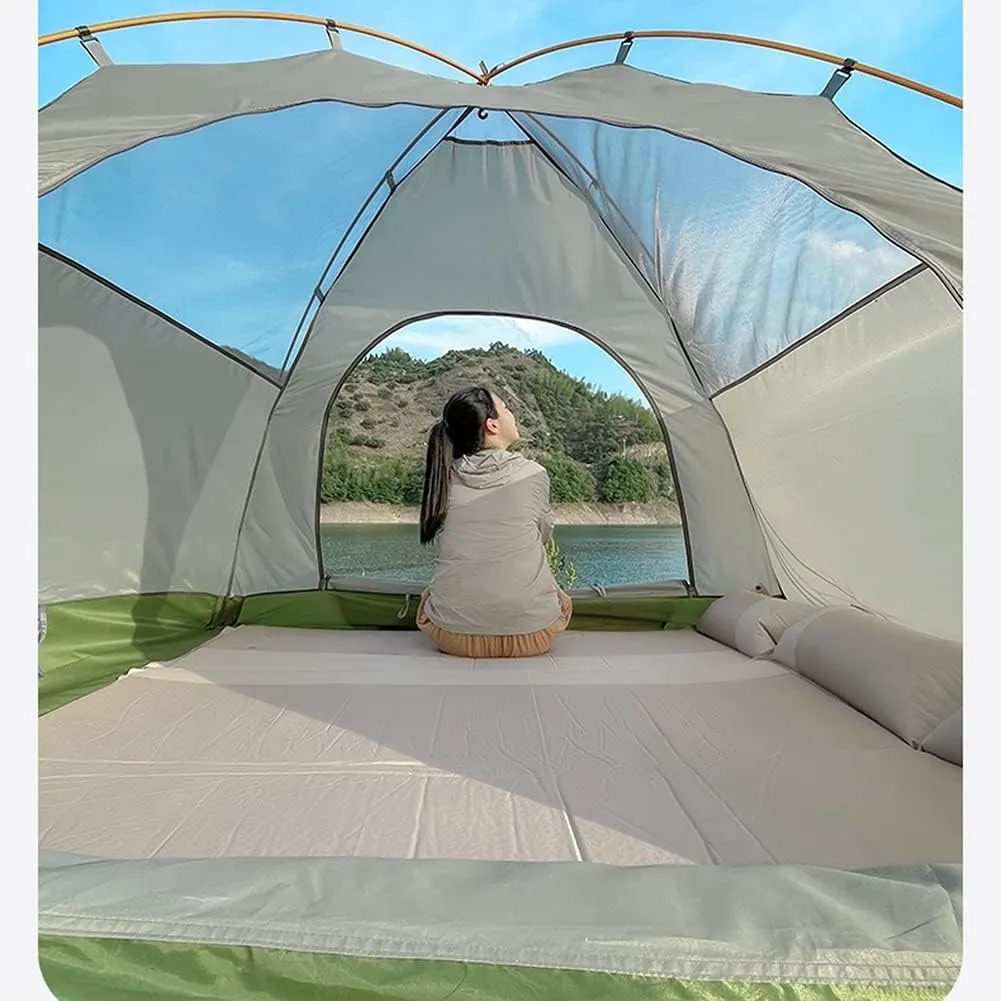 Beach Tent Shelters 2-4 Person Outdoor Camping Beach Tent Sun Shade with with Zipped Double Door and Carry Bag for Family - Easy Setup