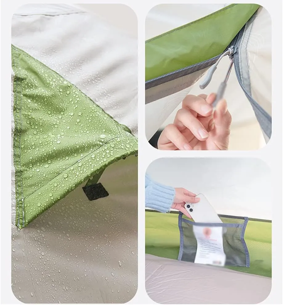 Beach Tent Shelters 2-4 Person Outdoor Camping Beach Tent Sun Shade with with Zipped Double Door and Carry Bag for Family - Easy Setup