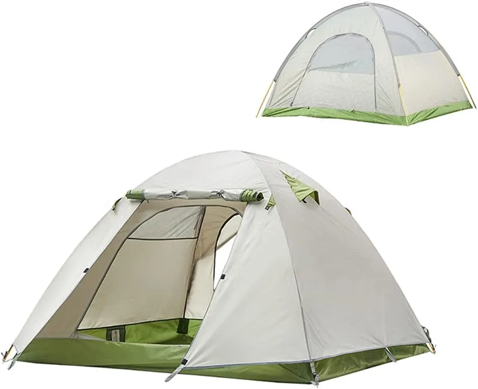 Beach Tent Shelters 2-4 Person Outdoor Camping Beach Tent Sun Shade with with Zipped Double Door and Carry Bag for Family - Easy Setup