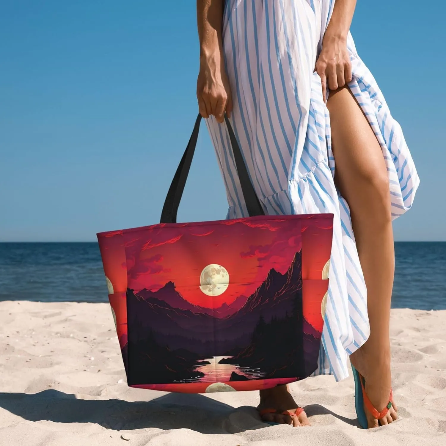 Beach Tote Bag for Women Oversized Travel Weekender Bags Rock jump Waterproof Pool Bag Beach Accessories