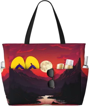 Beach Tote Bag for Women Oversized Travel Weekender Bags Rock jump Waterproof Pool Bag Beach Accessories