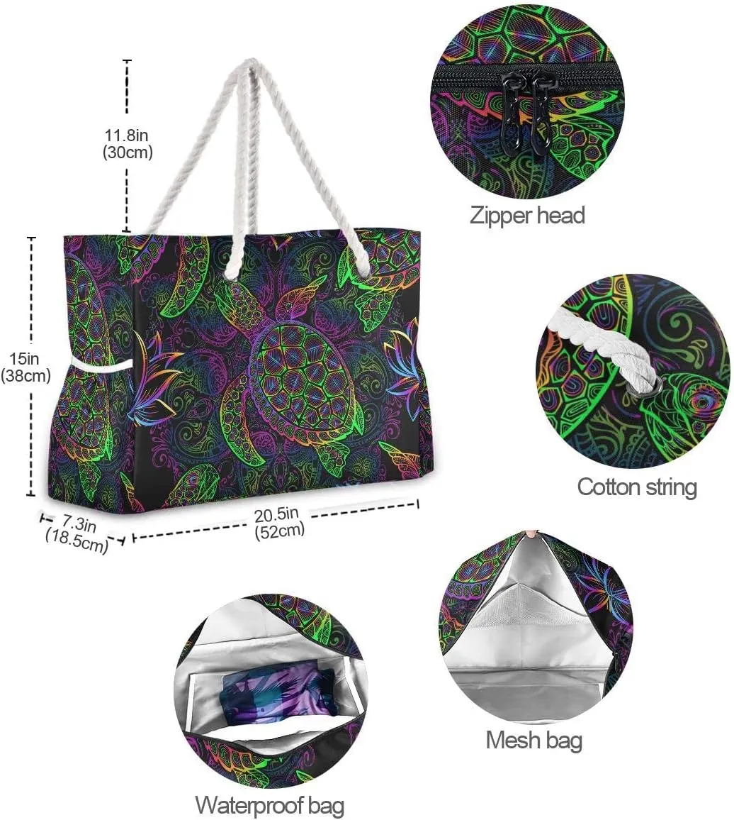Beach Tote Bags for Women, Starfish Beach Large Beach Shoulder Bag Pool Bags Purse