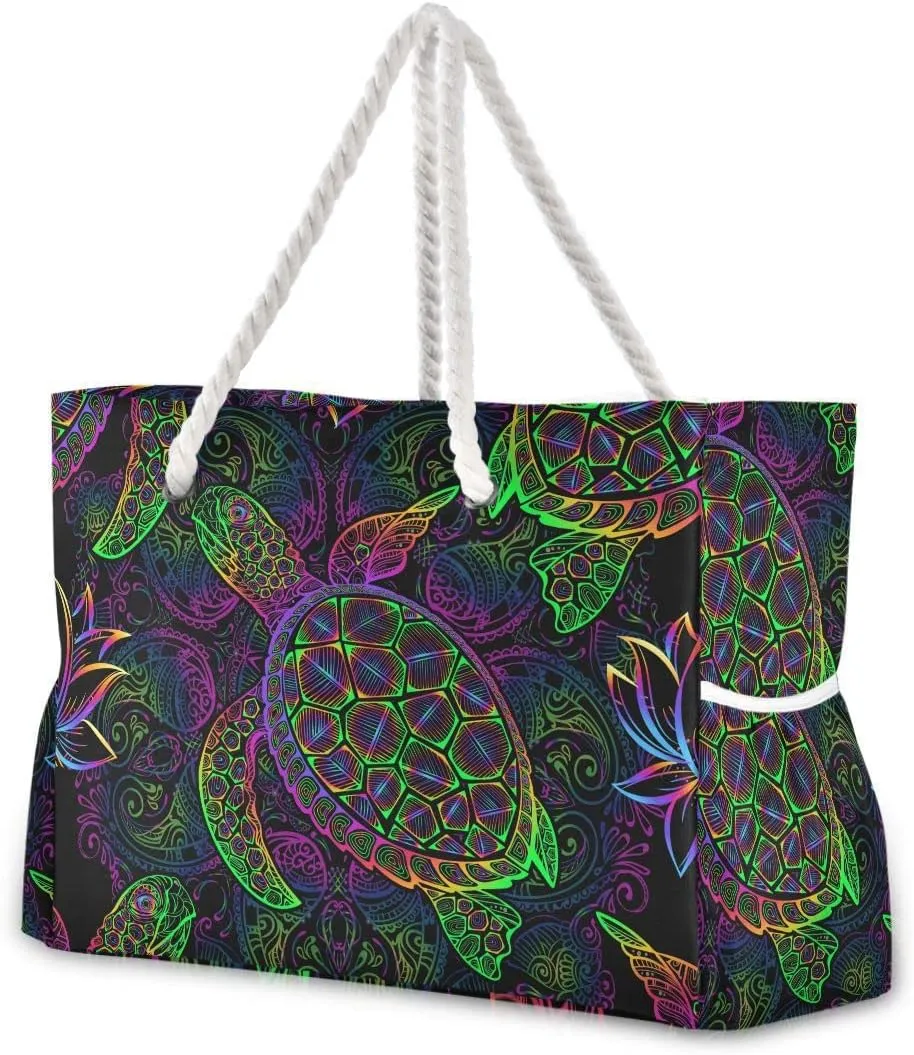Beach Tote Bags for Women, Starfish Beach Large Beach Shoulder Bag Pool Bags Purse