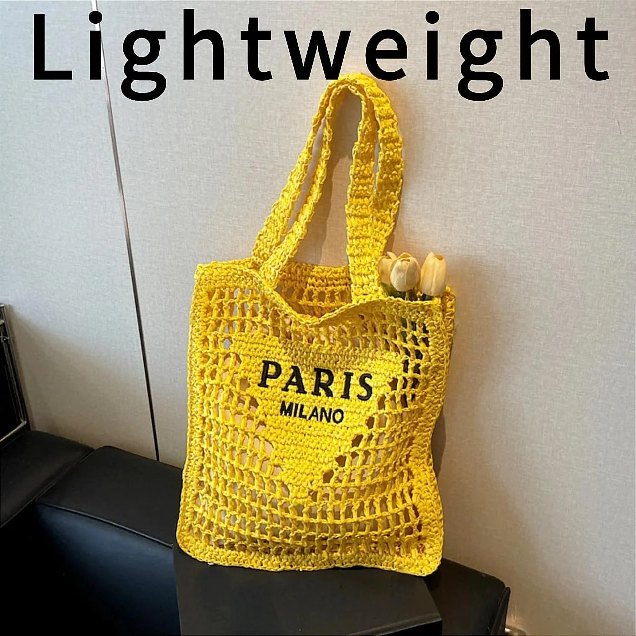 Beach Woven Crochet Bag for Women Straw Hobo Mesh Tote Knit Bags, for Daily Picnic Summer Holiday Travel Vacation