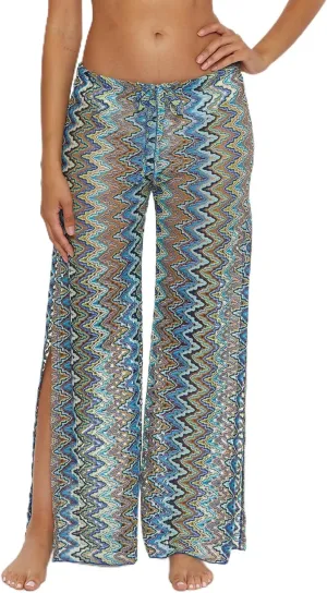 BECCA Sundown Crochet Knit Pants, Casual, Split Leg, Beach Cover Ups for Women