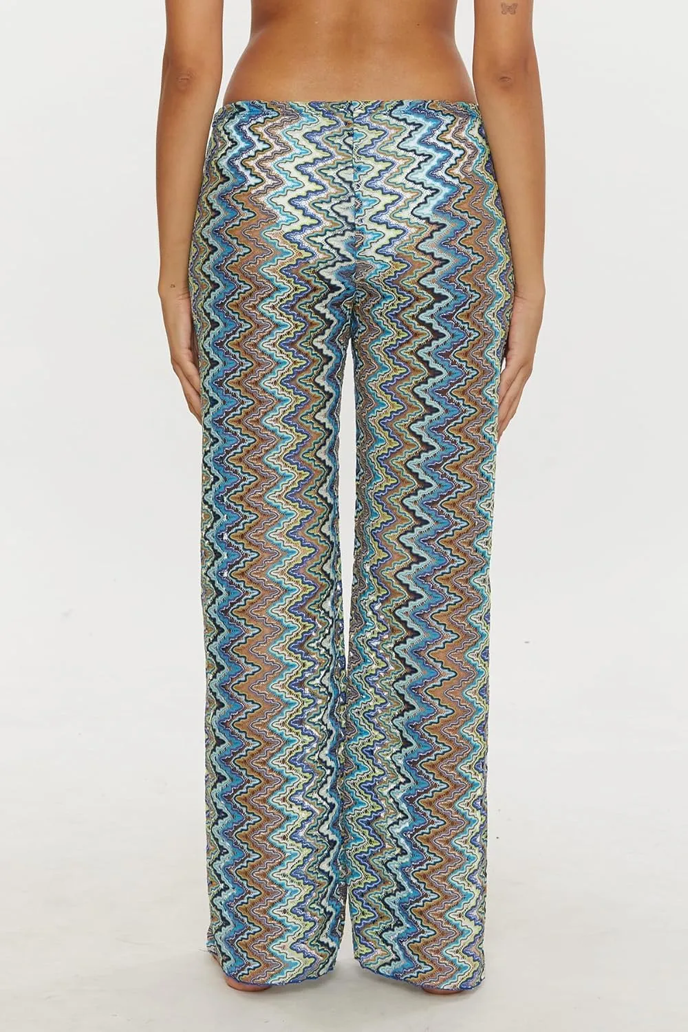 BECCA Sundown Crochet Knit Pants, Casual, Split Leg, Beach Cover Ups for Women