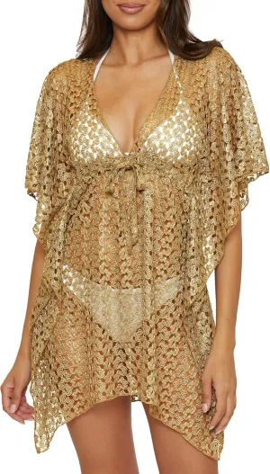 BECCA Sundown Crochet Knit Tunic, Plunge Neck, Casual, Beach Cover Ups for Women