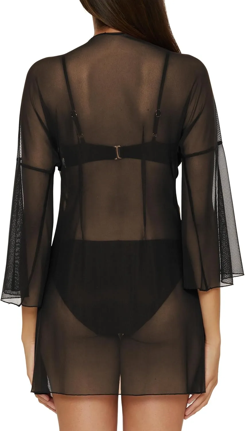 BECCA womens Muse Mesh Tunic, Casual, Sheer, Beach Cover Ups for Women