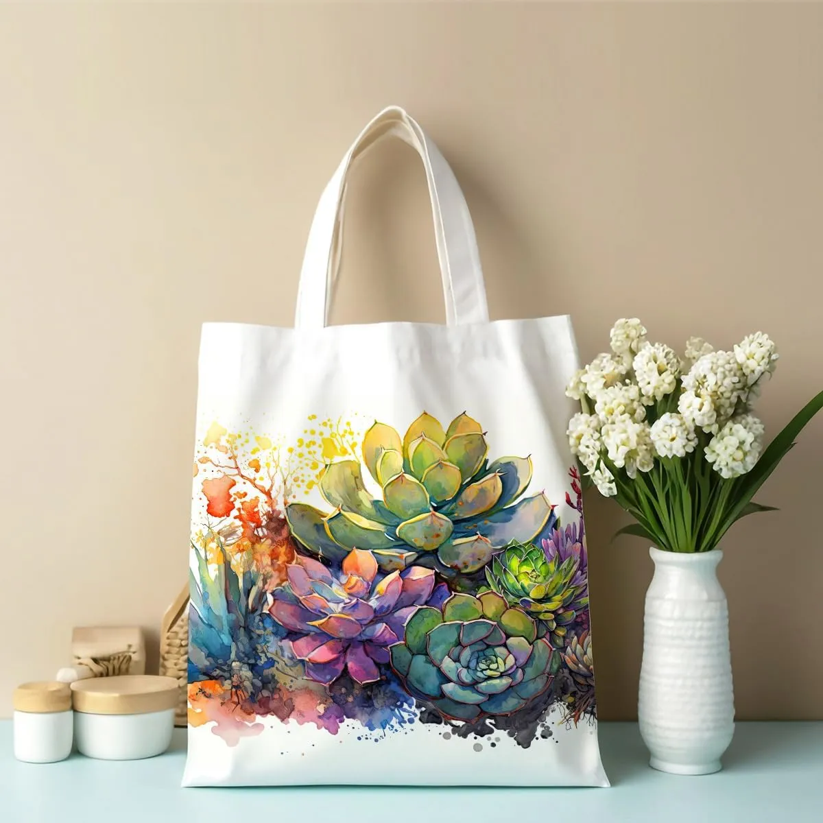 Bee Dragonfly Sunflower Gifts Canvas Tote Bag for Women Girl Christmas Birthday Cute Beach Reusable Grocery Bags