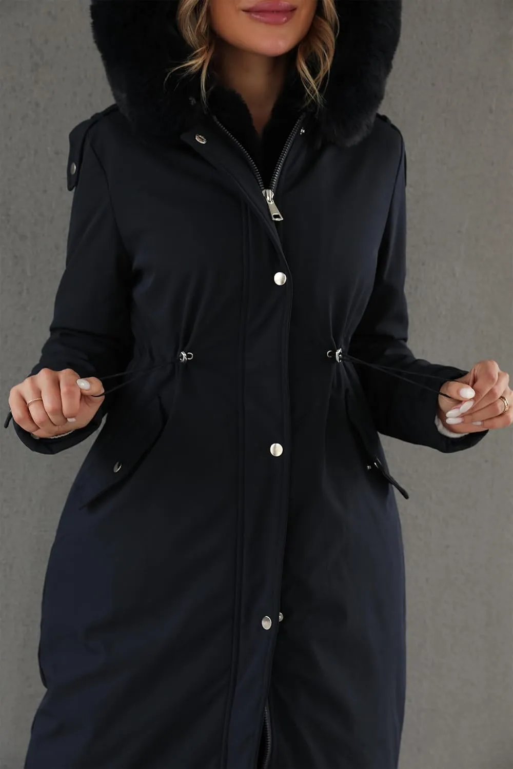 Bellivera Women's Puffer Jacket Lightweight Quilted Hooded Long Down Alternative Coat with Belt