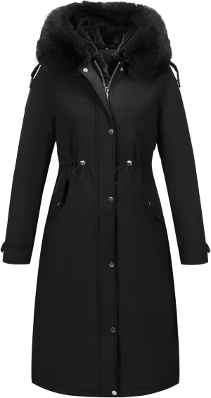 Bellivera Women's Puffer Jacket Lightweight Quilted Hooded Long Down Alternative Coat with Belt