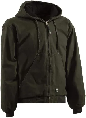 Berne Men's Heartland Washed Duck Hooded Work Jacket