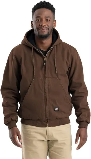 Berne Men's Heartland Washed Duck Hooded Work Jacket