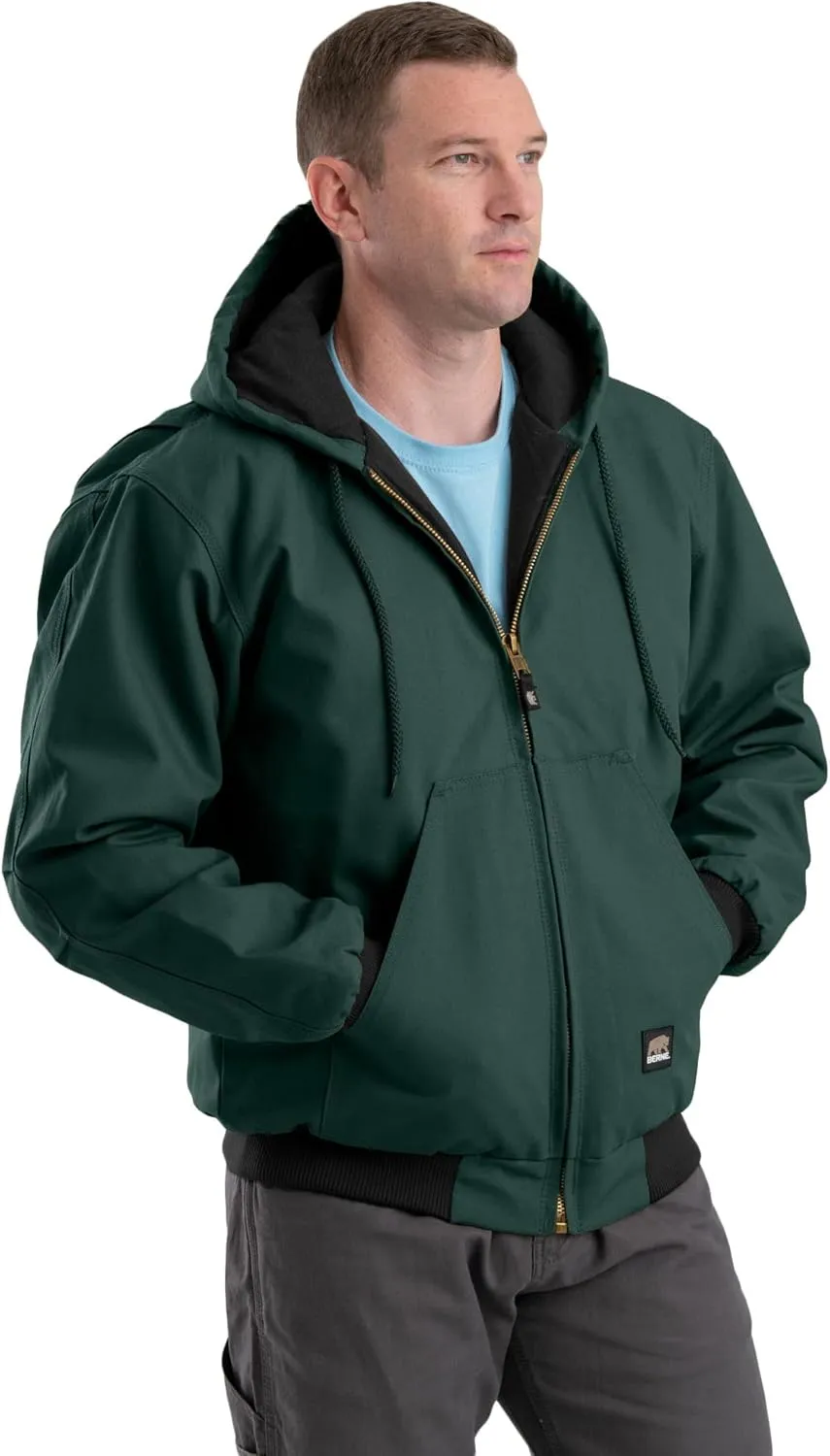 Berne Men's Heritage Duck Hooded Active Work Jacket