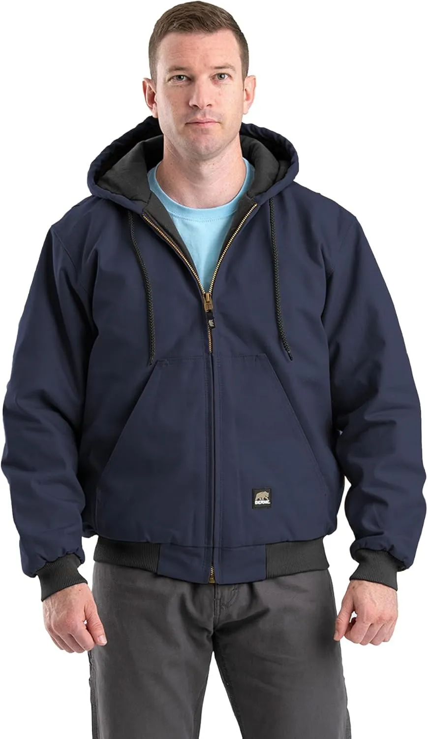 Berne Men's Heritage Duck Hooded Active Work Jacket