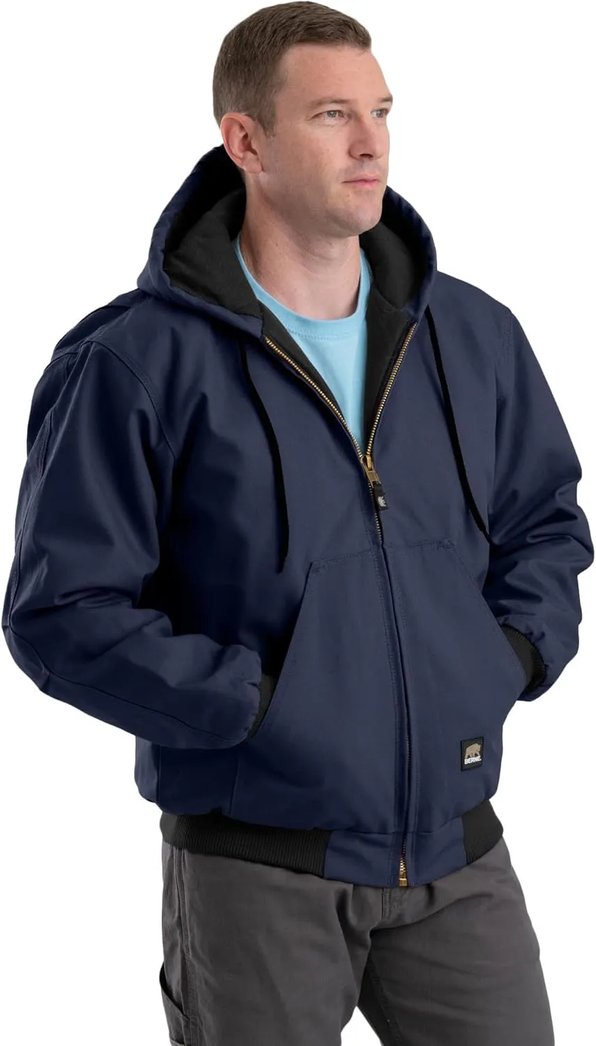 Berne Men's Heritage Duck Hooded Active Work Jacket