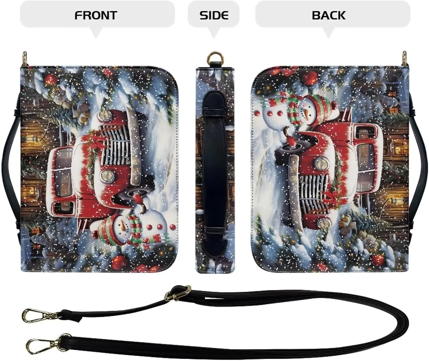 Bible Cover for Women Men Waterproof Crossbody Bag with Handle Tote Bag for Pens, Highlighters M-2XL