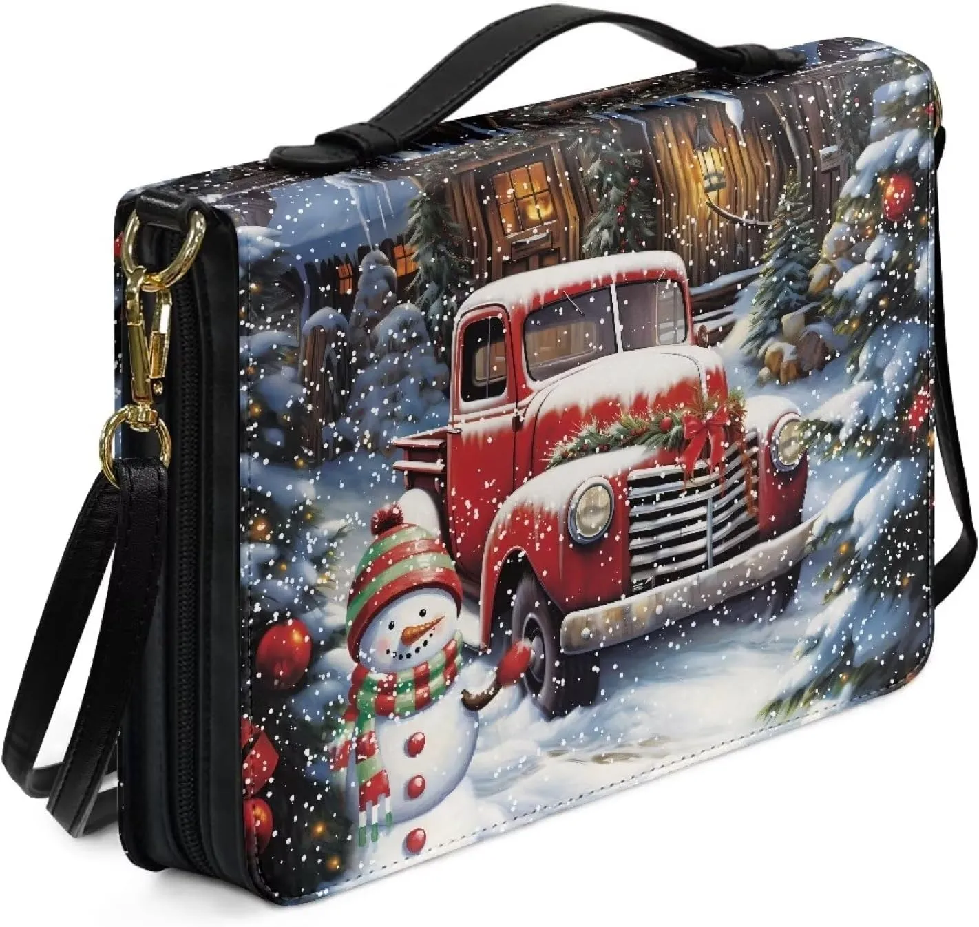 Bible Cover for Women Men Waterproof Crossbody Bag with Handle Tote Bag for Pens, Highlighters M-2XL