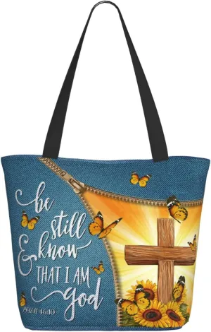Bible Tote Bag for Women, Inspirational Scripture Christian Large Capacity Reusable Grocery Bags