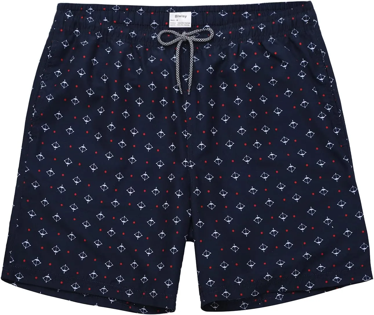 Biwisy Mens Swim Trunks Quick Dry Swim Shorts with Mesh Lining Funny Beach Shorts