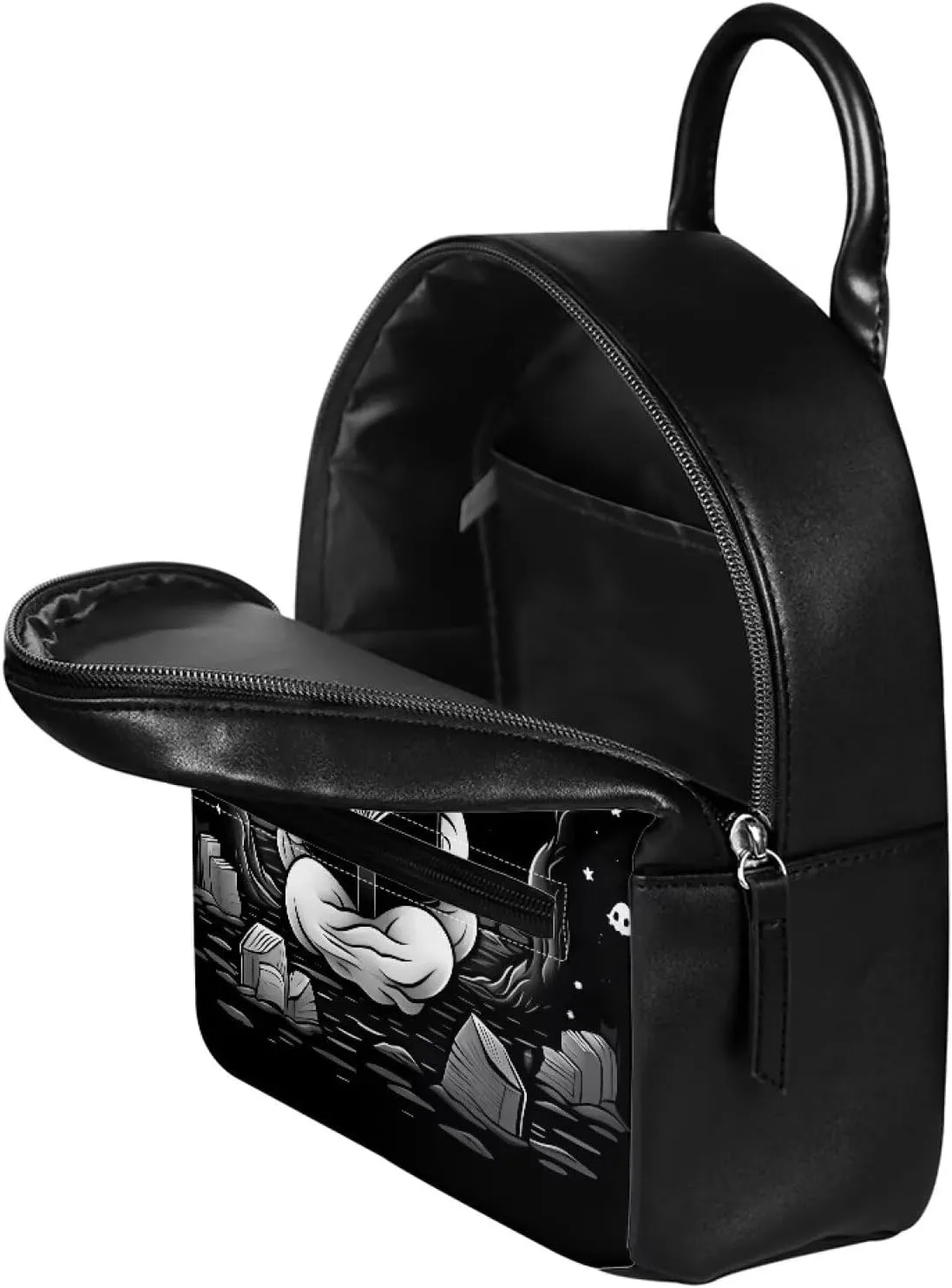 Black Ghoost Mini Backpack for Girls Mini Purse Shoulder Bags Casual Handbag Daypack Lightweight Kids Back Pack for Children and Adult Ideal for School Travel Beach