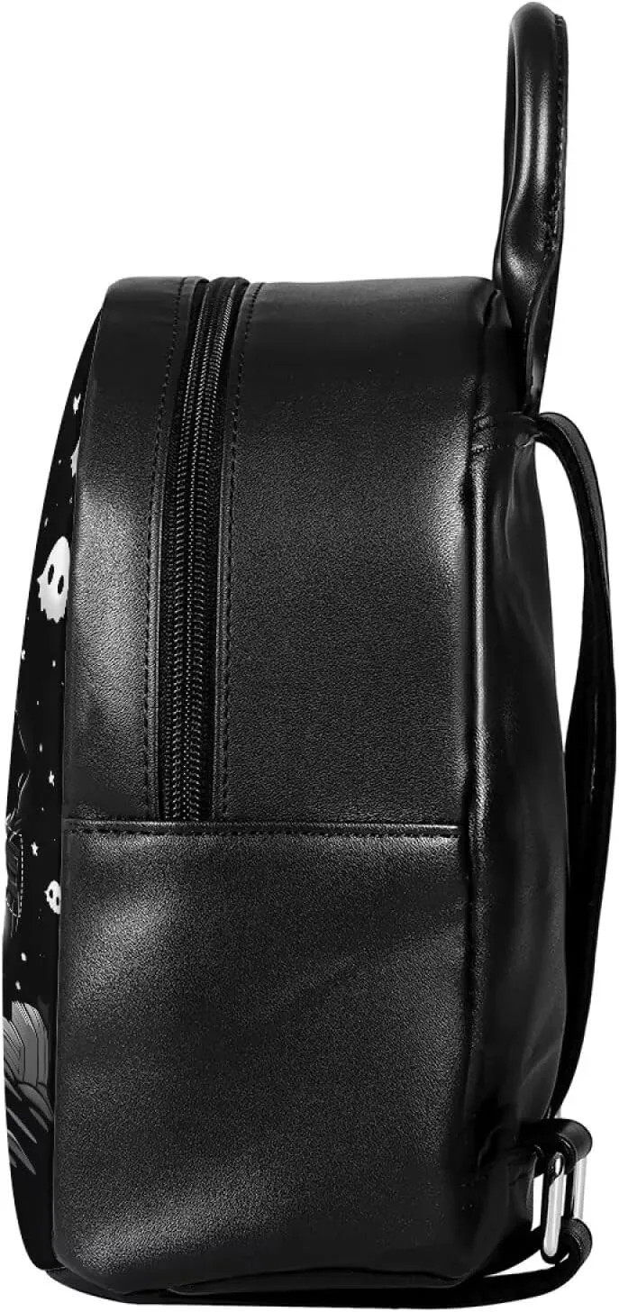 Black Ghoost Mini Backpack for Girls Mini Purse Shoulder Bags Casual Handbag Daypack Lightweight Kids Back Pack for Children and Adult Ideal for School Travel Beach