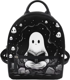 Black Ghoost Mini Backpack for Girls Mini Purse Shoulder Bags Casual Handbag Daypack Lightweight Kids Back Pack for Children and Adult Ideal for School Travel Beach