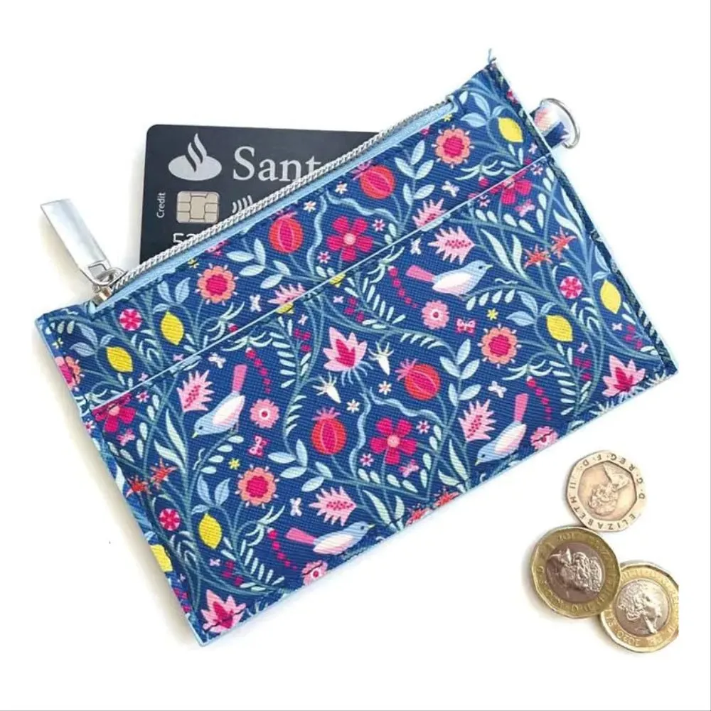 Blue Art Deco Vegan Leather Coin Purse by Earth Squared
