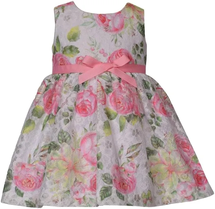 Bonnie Jean Girl's Easter Dress - Floral Dress with Short Sleeve Cardigan for Baby, Toddler, Little and Big Girls