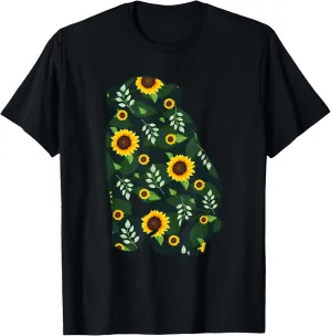 Bonobo Sunflower Girl Floral Chimpanzee Hawaiian Women Gift T-Shirt