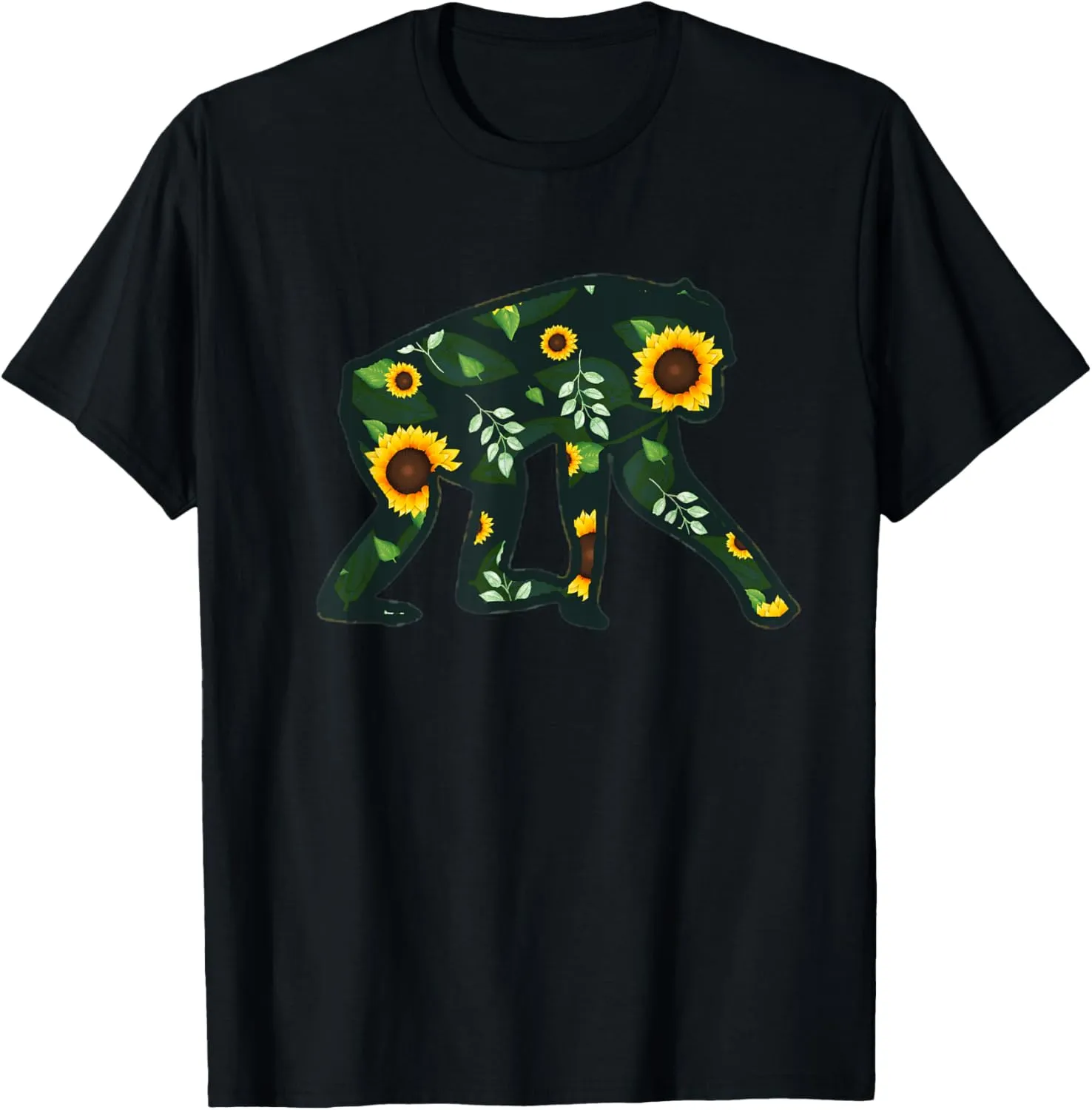 Bonobo Sunflower Girl Floral Chimpanzee Hawaiian Women Gift T-Shirt