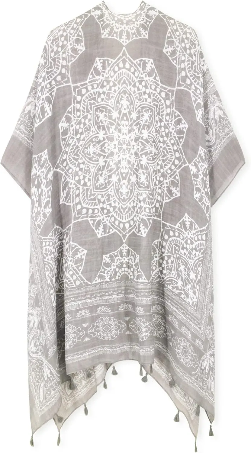 Breezy Lane Women's Kimono Cardigan Summer Swimsuit Coverups Beach Cover Up with Floral Print for Vacation
