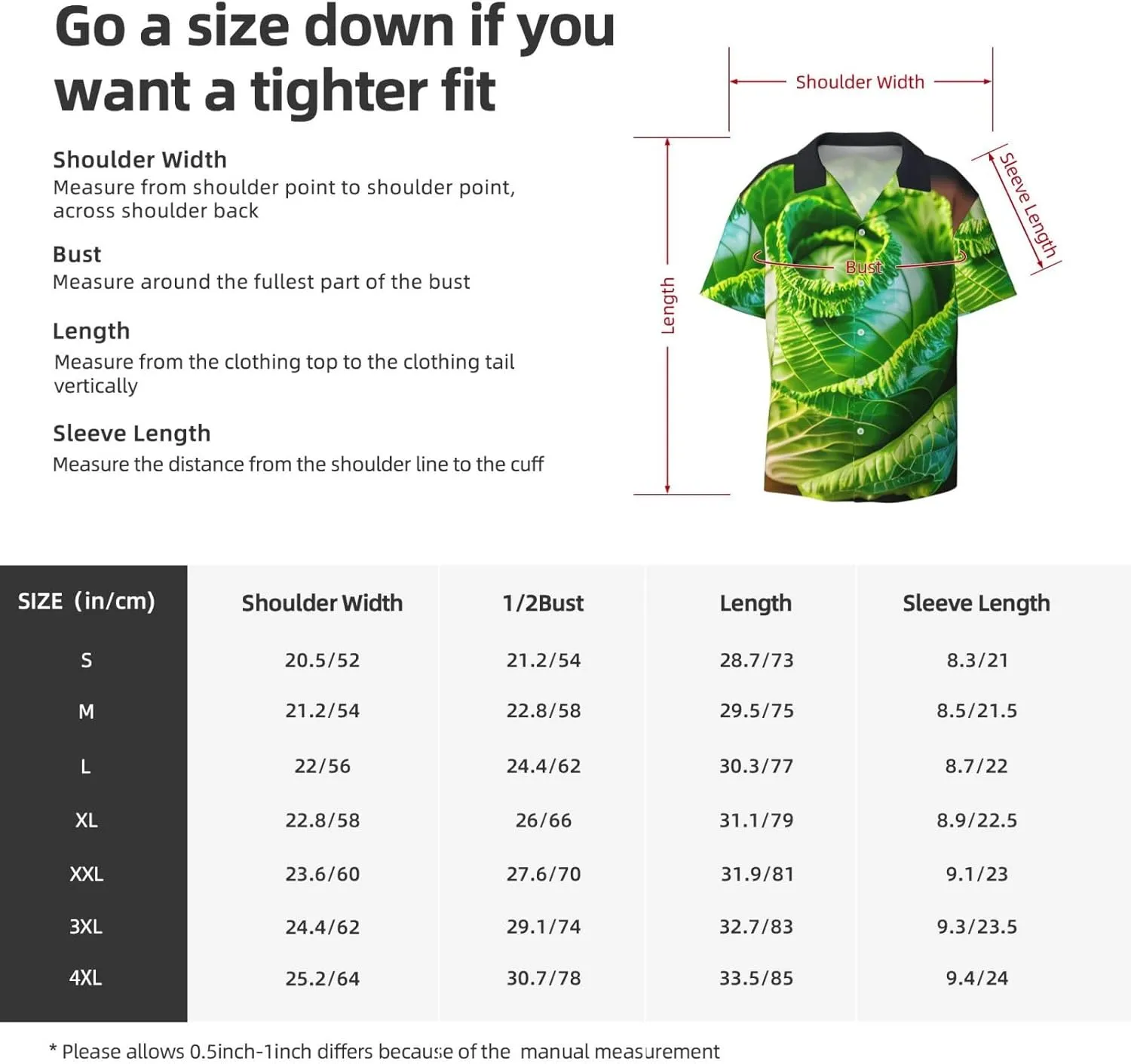 Bright Cabbage Print Mens Polyester Shirt Short Sleeve Button Down Summer Beach Shirts