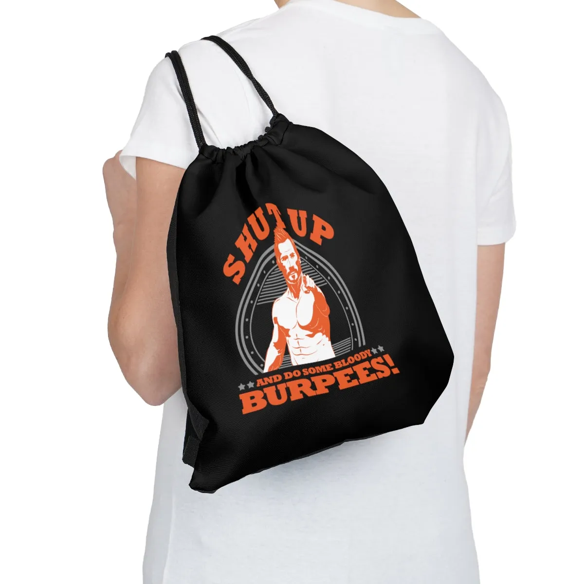 Burpees Drawstring Bag