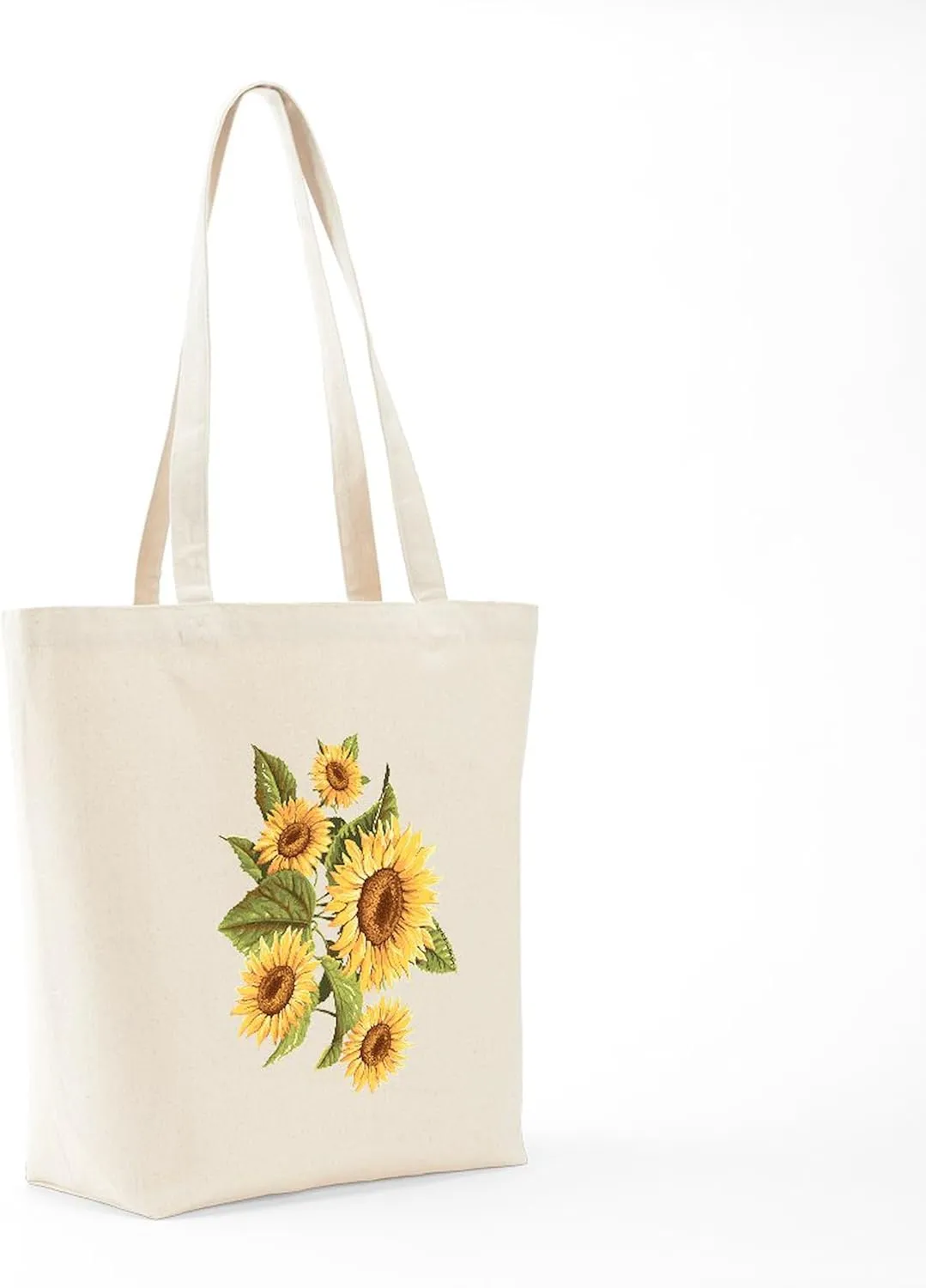 CafePress Sunflower Tote Bag Natural Canvas Tote Bag, Reusable Shopping Bag