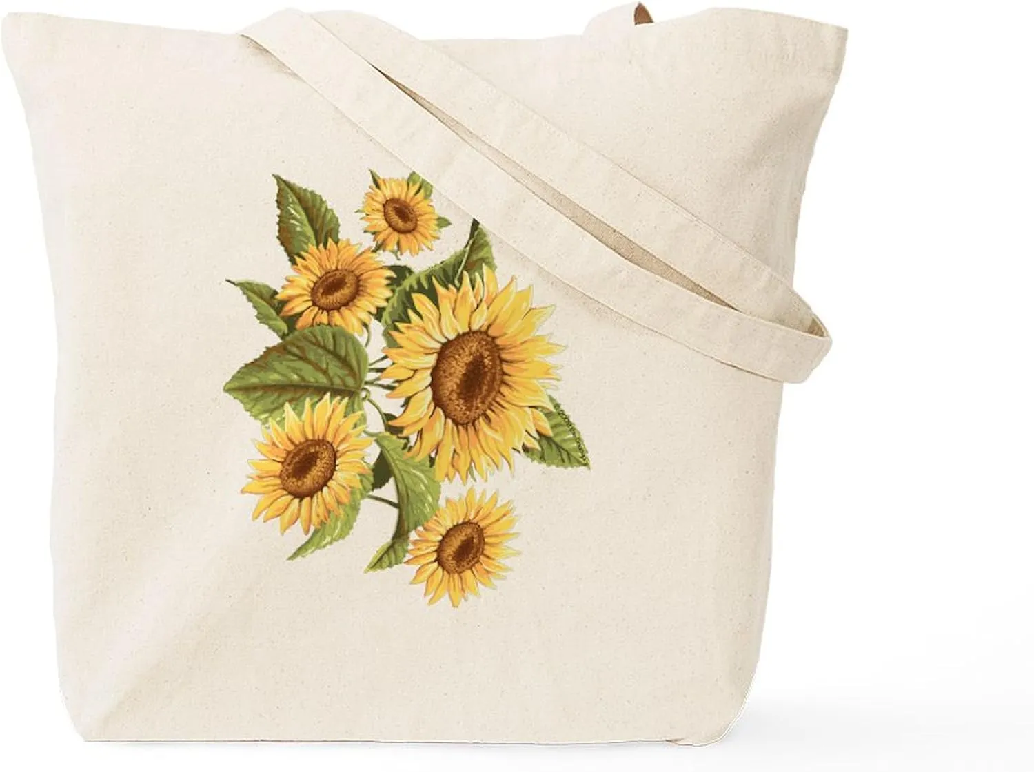 CafePress Sunflower Tote Bag Natural Canvas Tote Bag, Reusable Shopping Bag