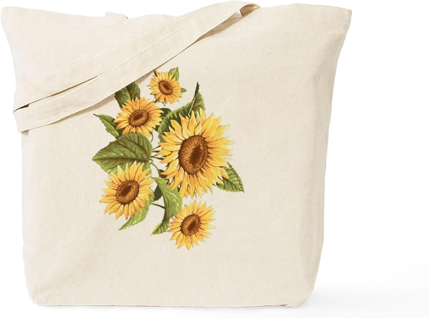 CafePress Sunflower Tote Bag Natural Canvas Tote Bag, Reusable Shopping Bag