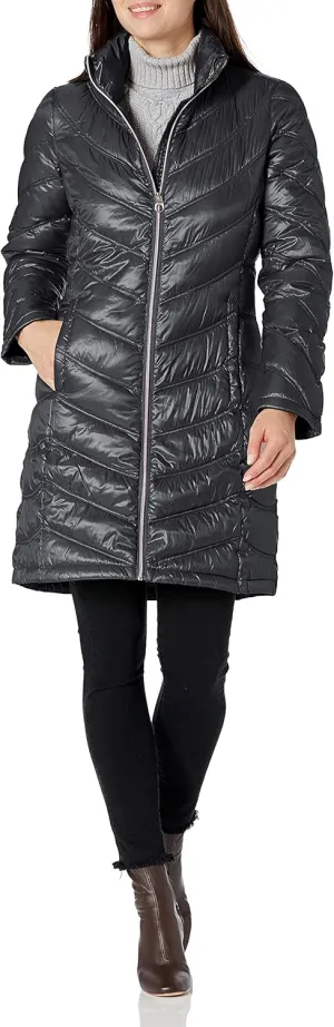 Calvin Klein Women's Chevron Quilted Packable Down Jacket (Standard and Plus)