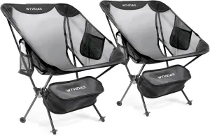 Camping Beach Chairs 2 Pack,Compact Backpacking Chairs,Full Breathable Mesh,Ultralight Aluminum Camp Chairs for Backpacking Fishing Picnic Beach