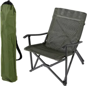 Camping Chair High Backrest Folding Mesh Reclining for Outdoor Beach Picnics Fishing Supports 330LBS-Green
