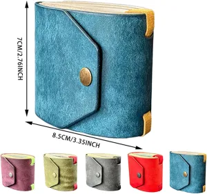 Cash Wrap Wallet with Clasp, Fast Cash Access Money Holder for Cash Leather Money Holder Handy Purse Bands Wallet Organizer (Red)