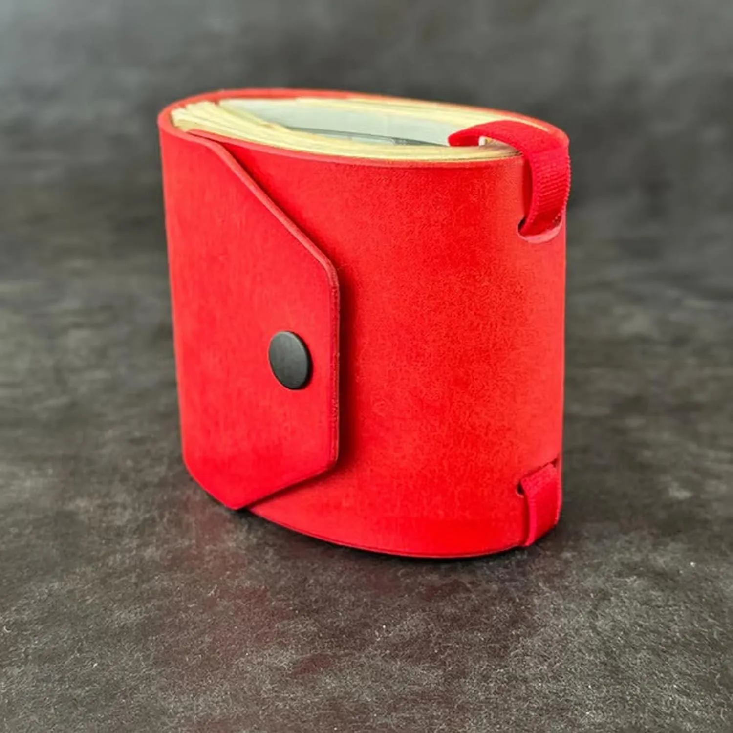 Cash Wrap Wallet with Clasp, Fast Cash Access Money Holder for Cash Leather Money Holder Handy Purse Bands Wallet Organizer (Red)