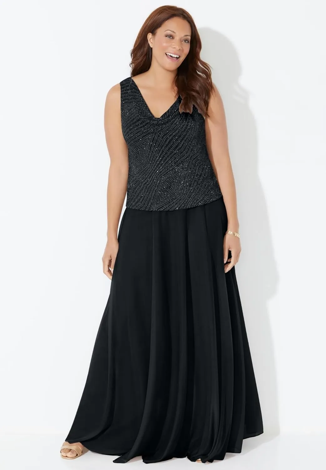 Catherines Women's Plus Size Glimmer Jacket Dress